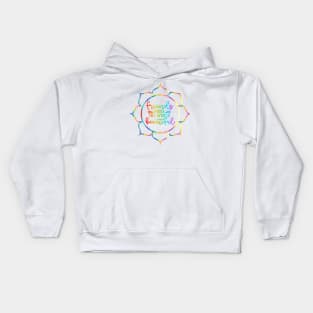 Friends Make The World Beautiful - Multicoloured Lotus Flower Quote Kids Hoodie